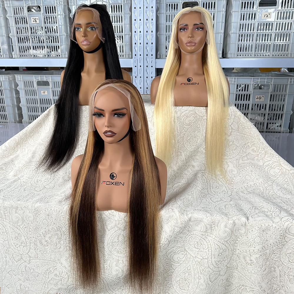 Straight human hair wigs clearance sale for women