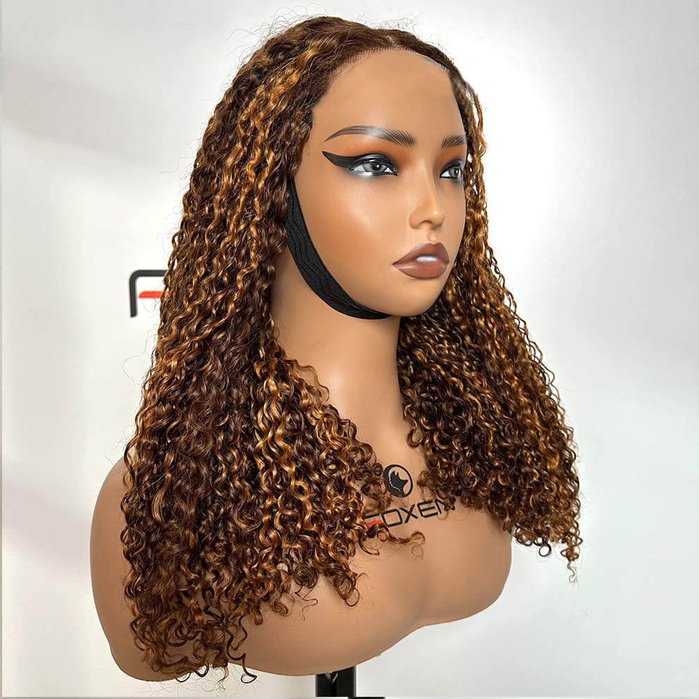 200% density 5x5 lace pixie curly wigs P4/27 ombre bulk wholesale