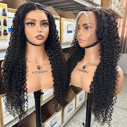 200% density natural color pineapple curl human hair wigs bulk