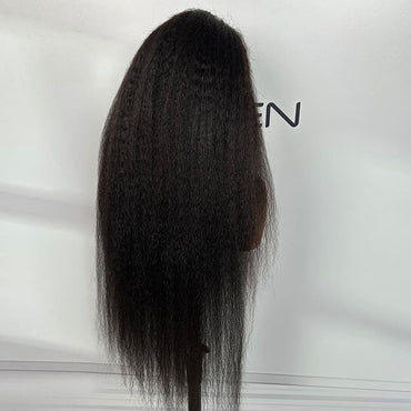 Factory direct 13x4 HD lace front wigs natural black kinky straight