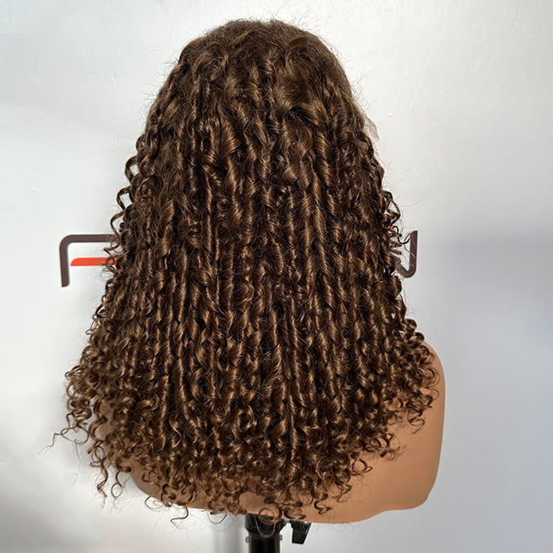 wholesale custom dark brown curly wig collection