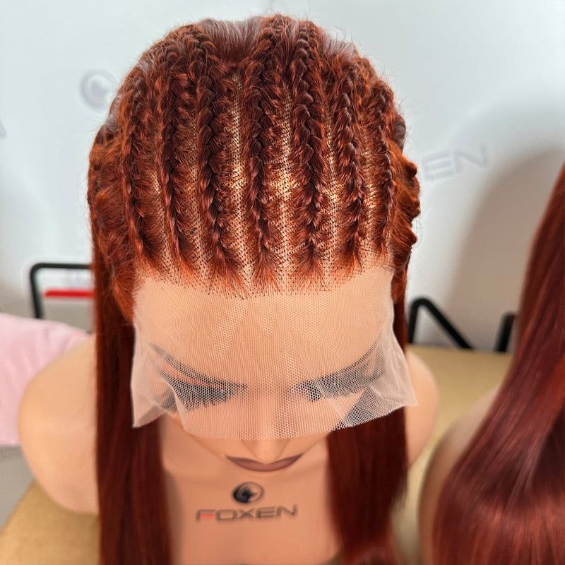 Reddish brown straight human hair wig factory direct