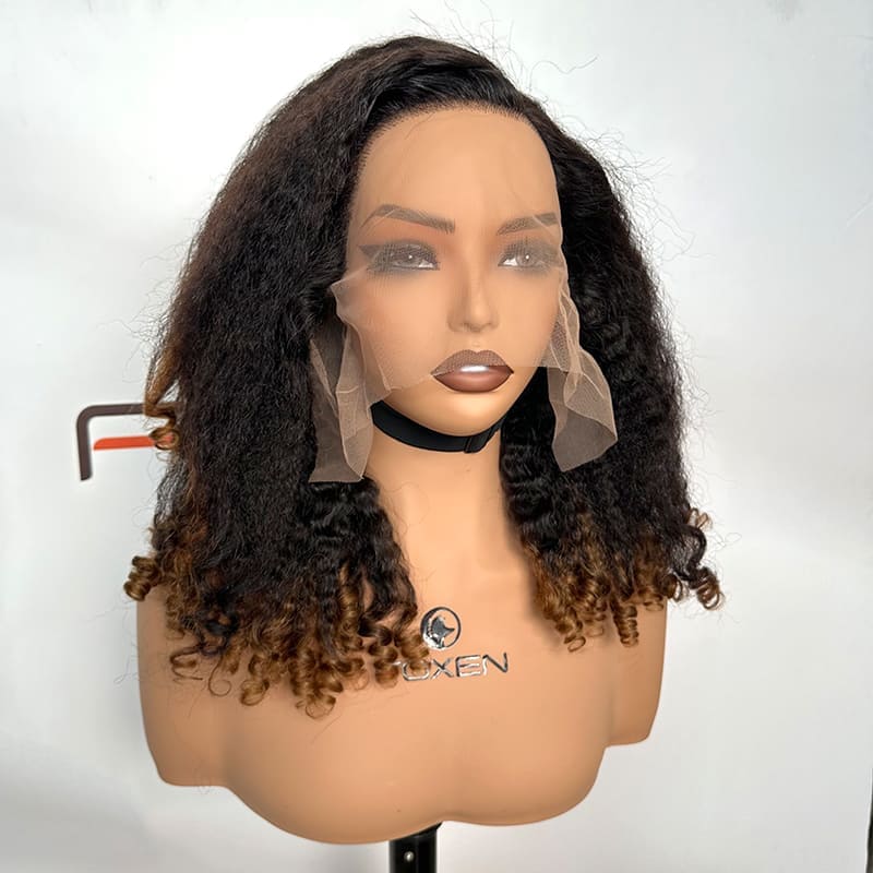 custom 14 inch highlighted curly wigs for salons