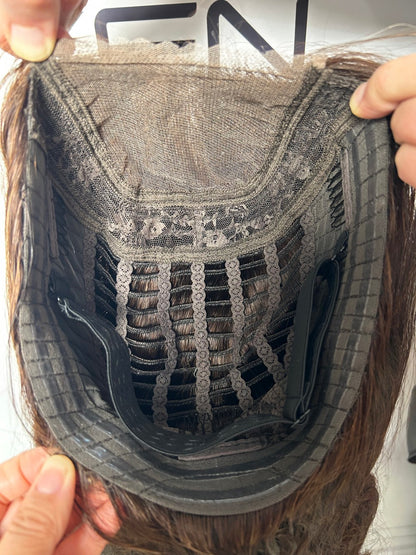 18 inch #4 brown glueless body wave wig for daily wear women