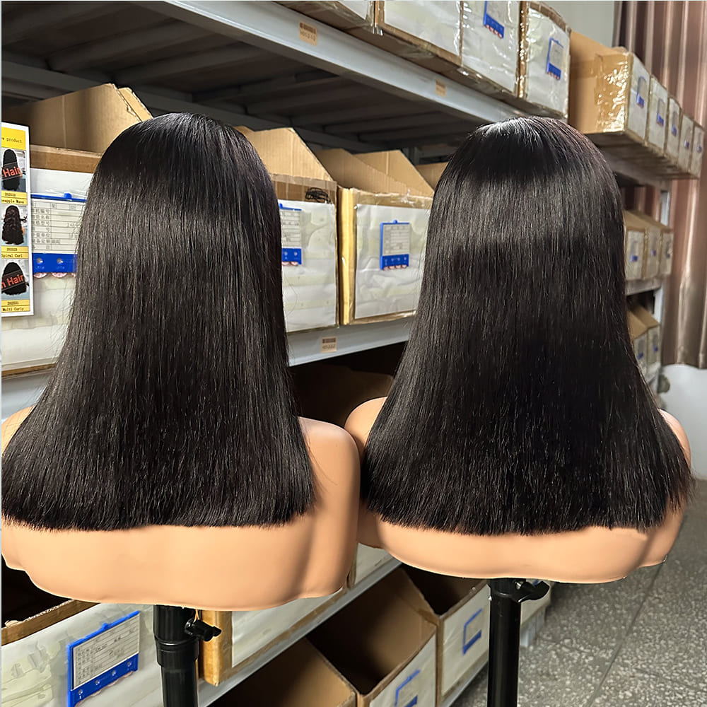 Factory direct bulk black bob lace wigs