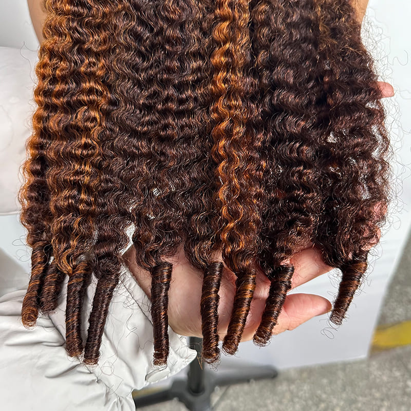 Custom color P4/350 Burmese Curly wigs Foxen factory wholesale bulk