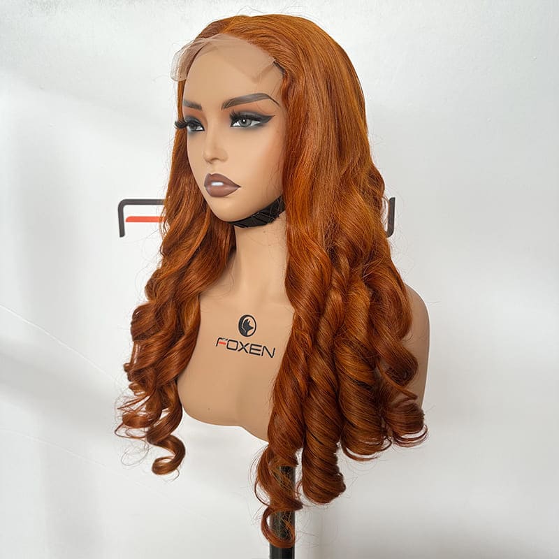 5x5 lace closure bouncy curly wig ginger bulk wholesale