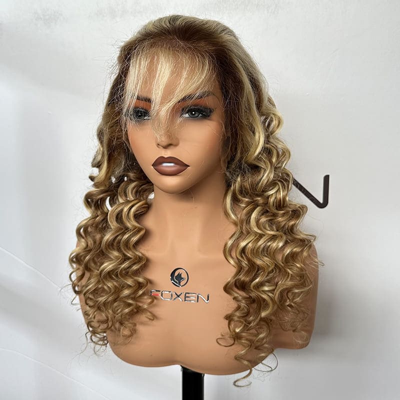24 inch loose wave highlight wig pre plucked