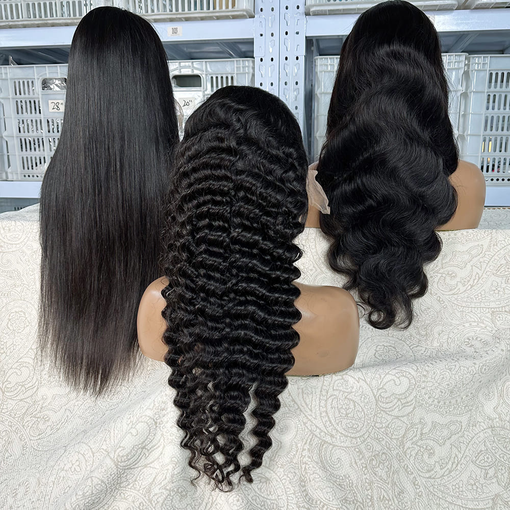 factory stock mixed texture lace wig bundle