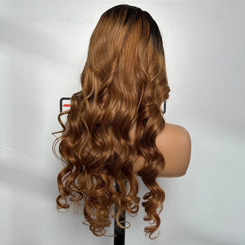 curly 13x5 lace wig ombre color 26 inch 200% density