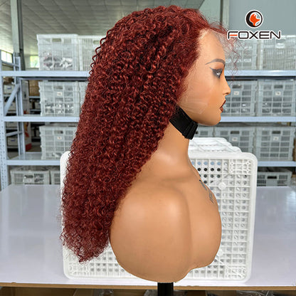 Wholesale Virgin Red Human Hair Curly Wigs