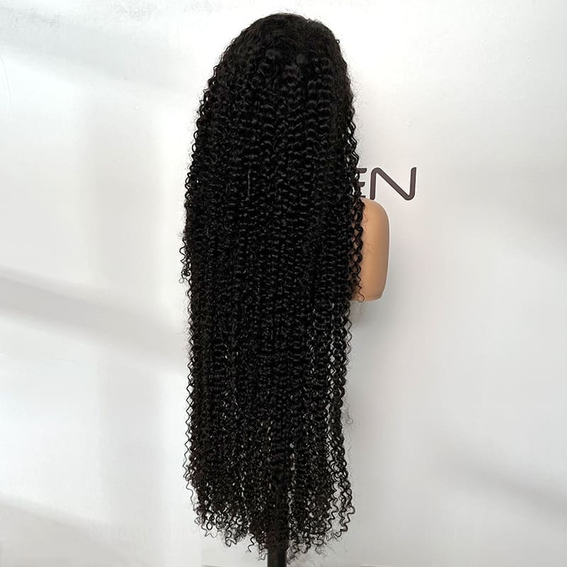 wholesale natural black Jerry Curly frontal wig