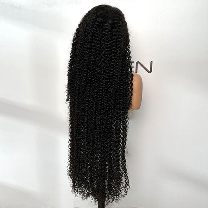 wholesale natural black Jerry Curly frontal wig