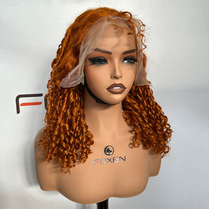 transparent lace ginger curly wig OEM ODM