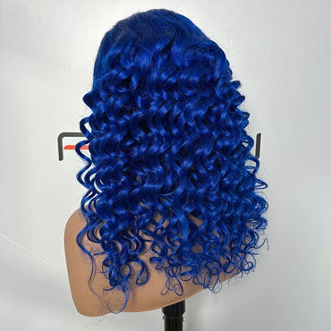 custom dark blue lace front wig bulk order