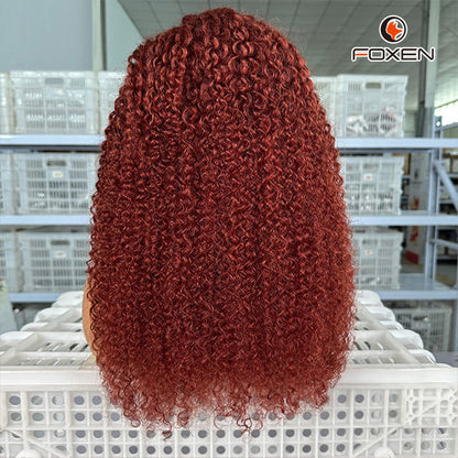 Foxen Hair Dark Red Bulk Curly Hair Wigs Wholesale