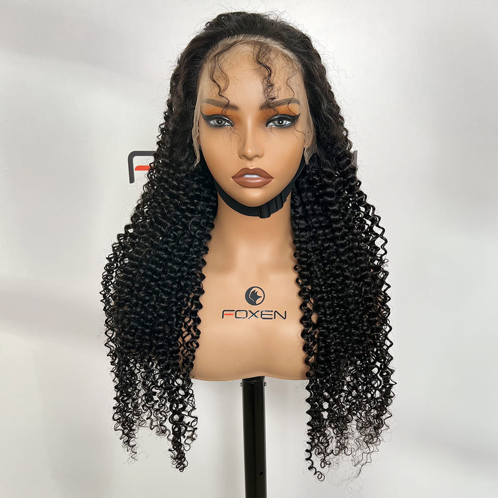 natural curl Spanish curly lace wig long length