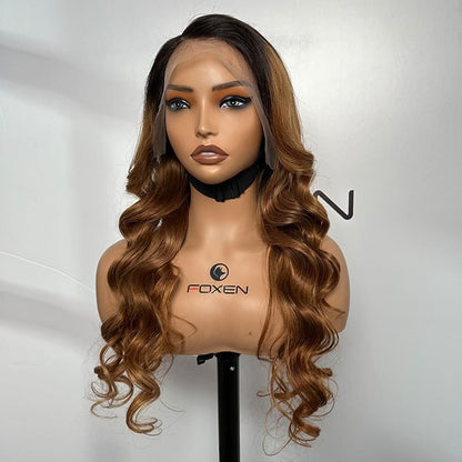 glueless 13x5 lace frontal wig ombre curly 26 inch