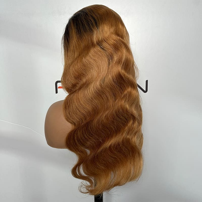 body wave 5x5 lace wig two tone T1B/27 pre-plucked