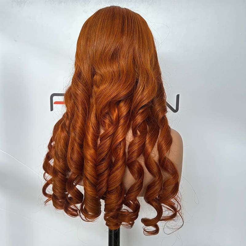 salon supply ginger curly lace closure wig 26 inch