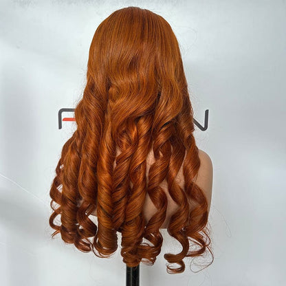 salon supply ginger curly lace closure wig 26 inch