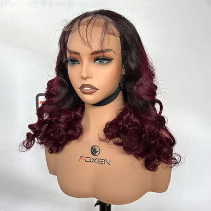 high density ombre red curly wig wholesale