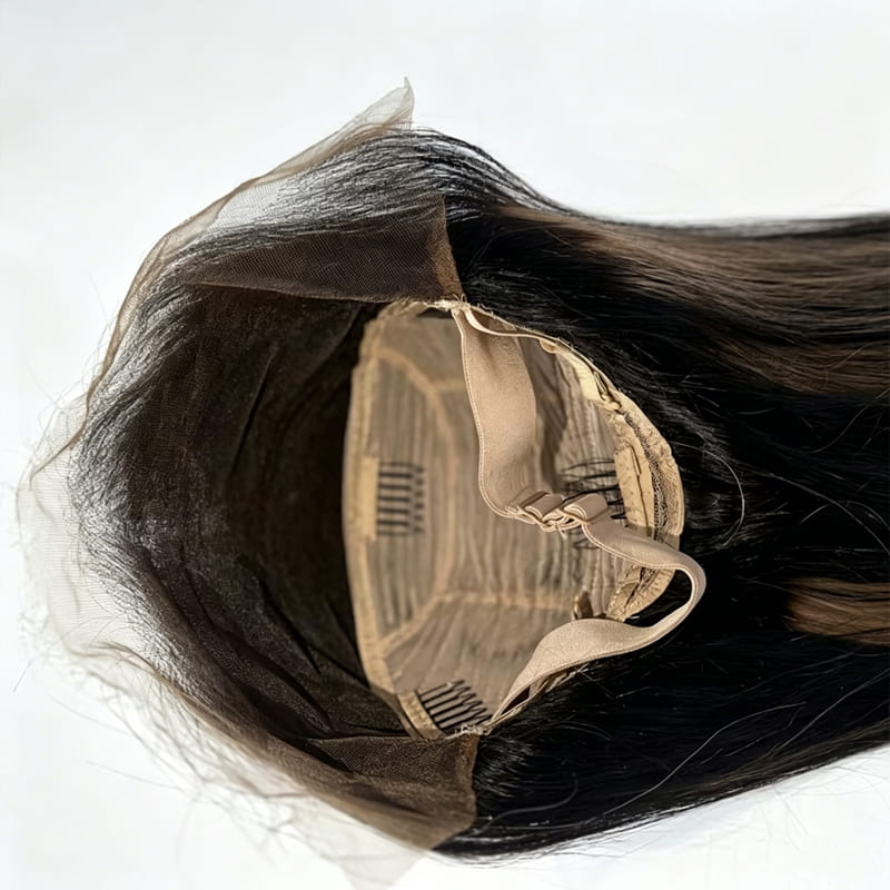 super long straight HD lace wig custom highlight