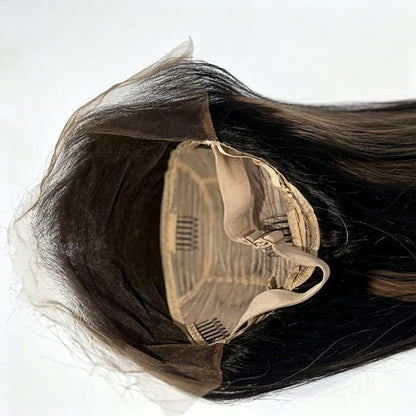 super long straight HD lace wig custom highlight