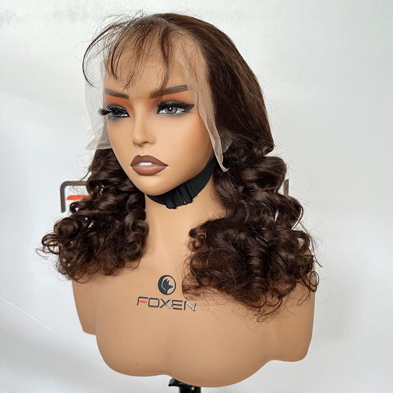 100% cuticle aligned #4 brown wig