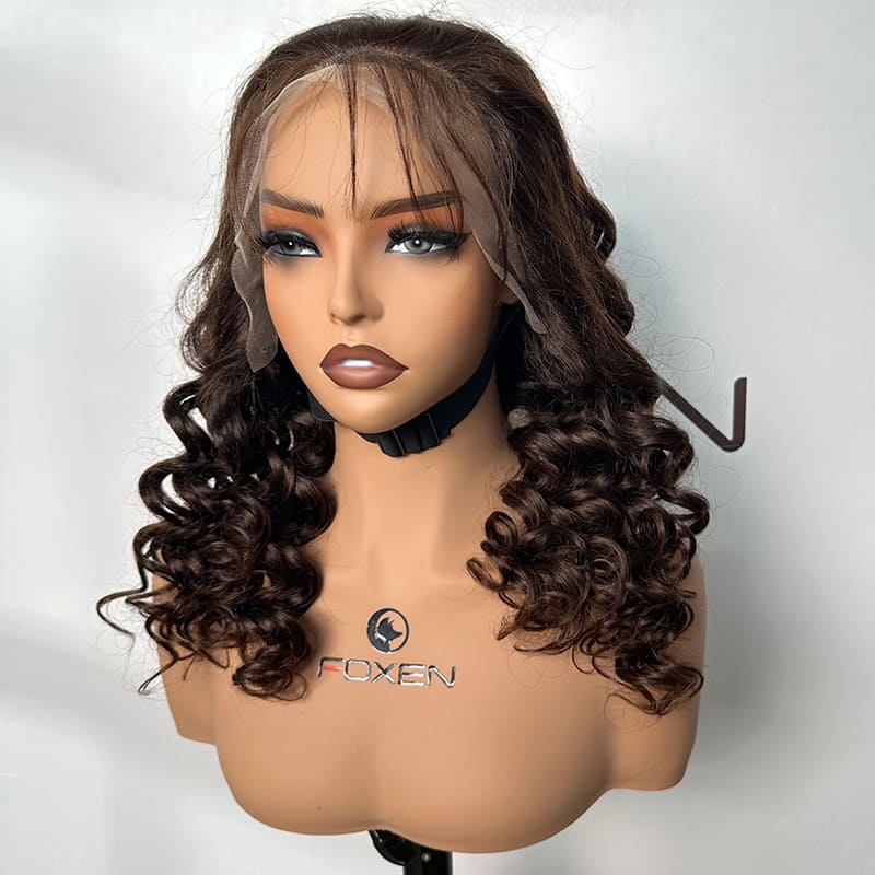 20 inch brown curly human hair wigs for distributors