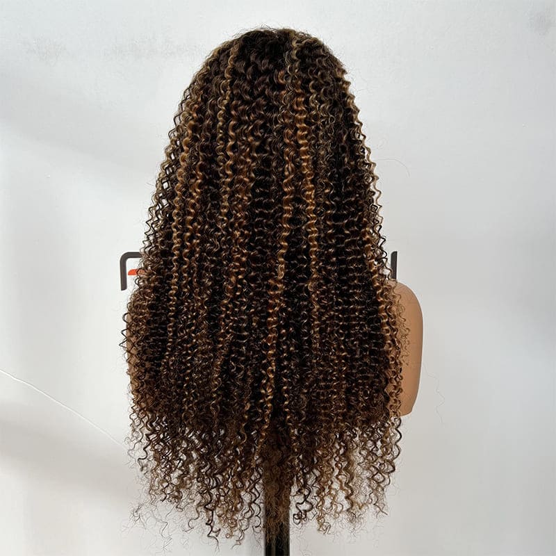kinky curly lace front wig pre-plucked hairline undetectable 13x5 lace