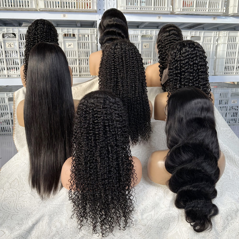 natural black assorted curl wigs wholesale