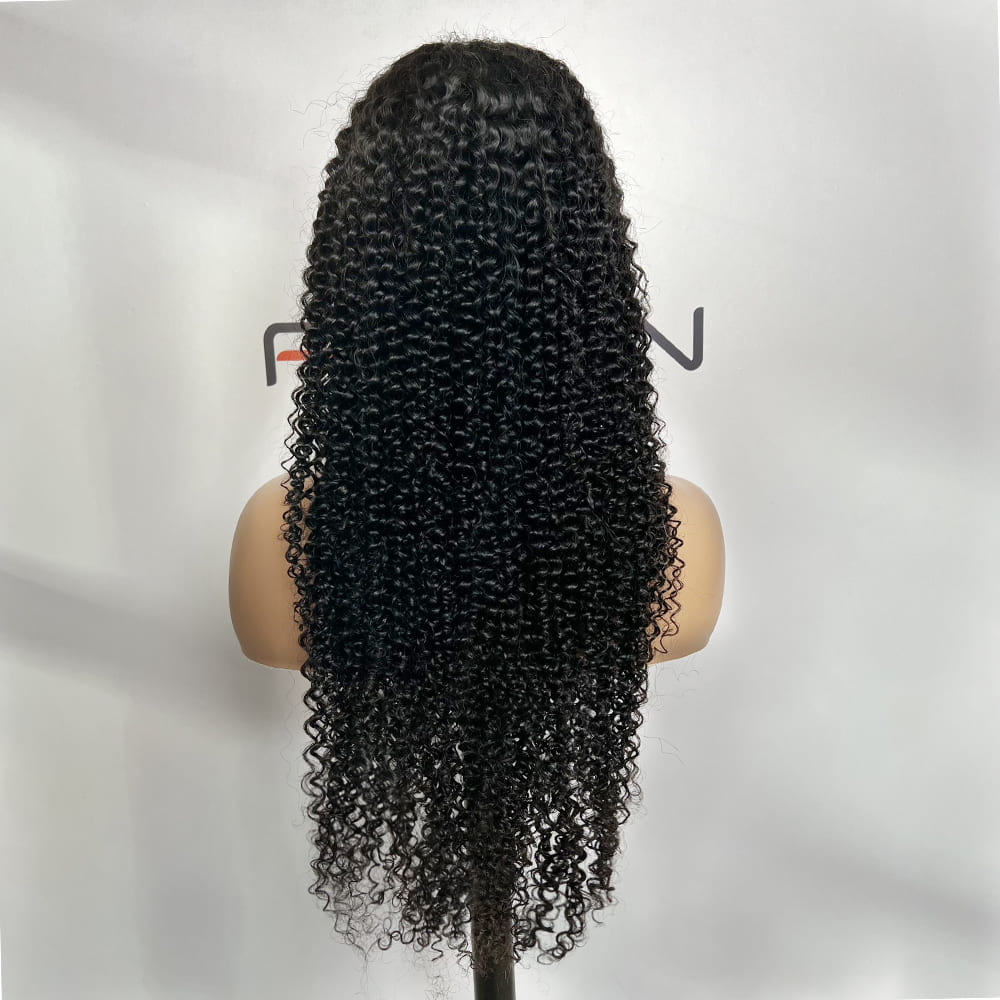 natural black Spanish curly 13x4 HD lace wig 28 inch