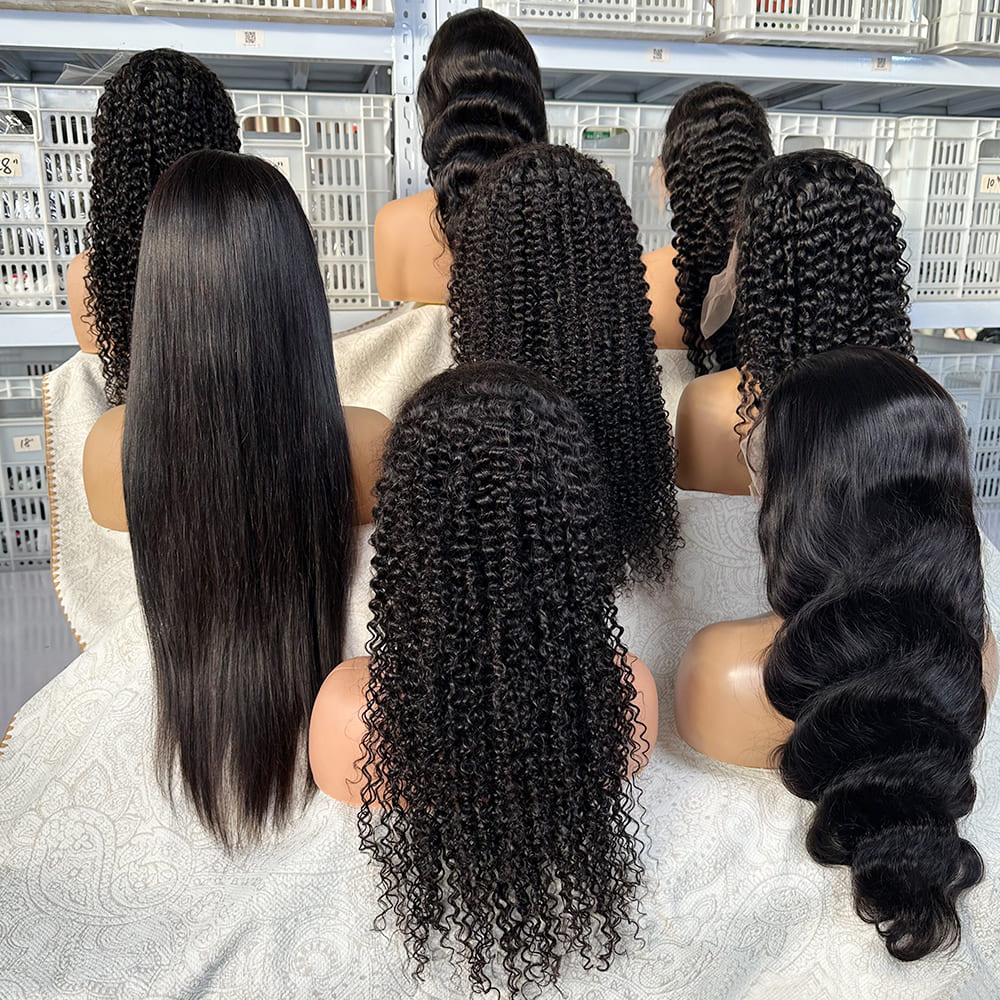 8pcs mixed texture human hair wigs bulk