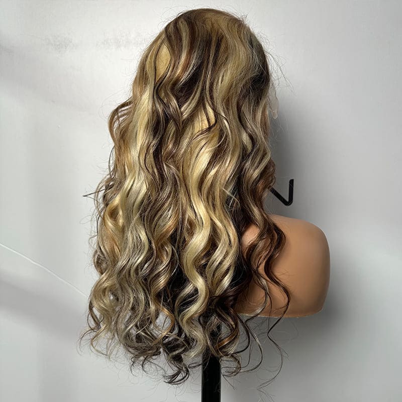 highlight balayage 13x4 lace wig natural wave 180% density