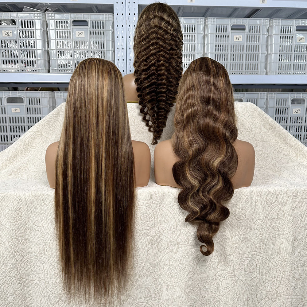 3pcs P4/27 ombre 13x4 lace front wigs in stock