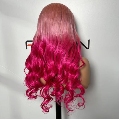 strawberry blonde pink ombre wig