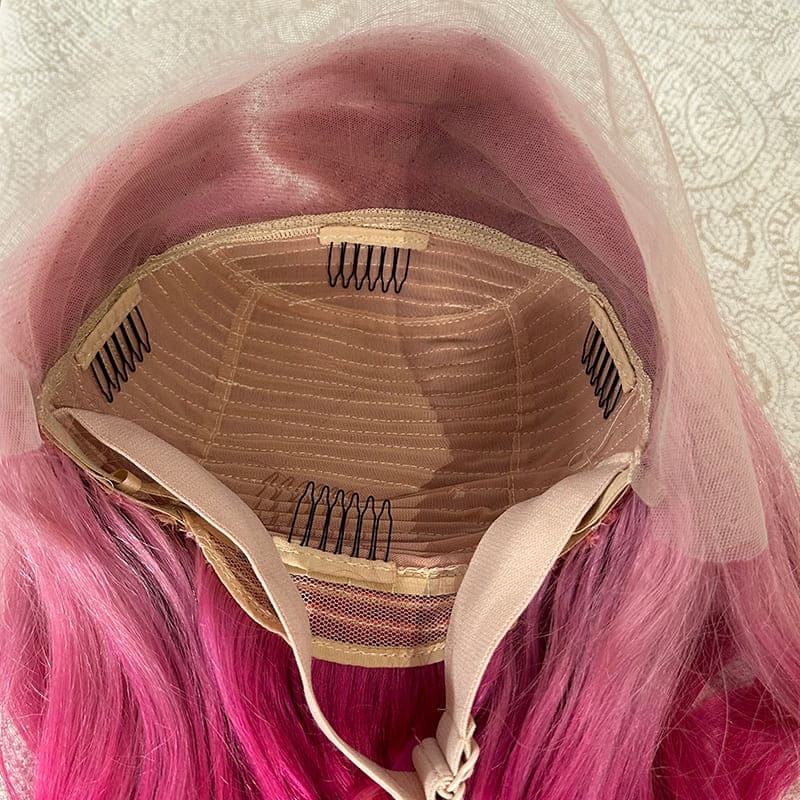 affordable custom pink wig human hair