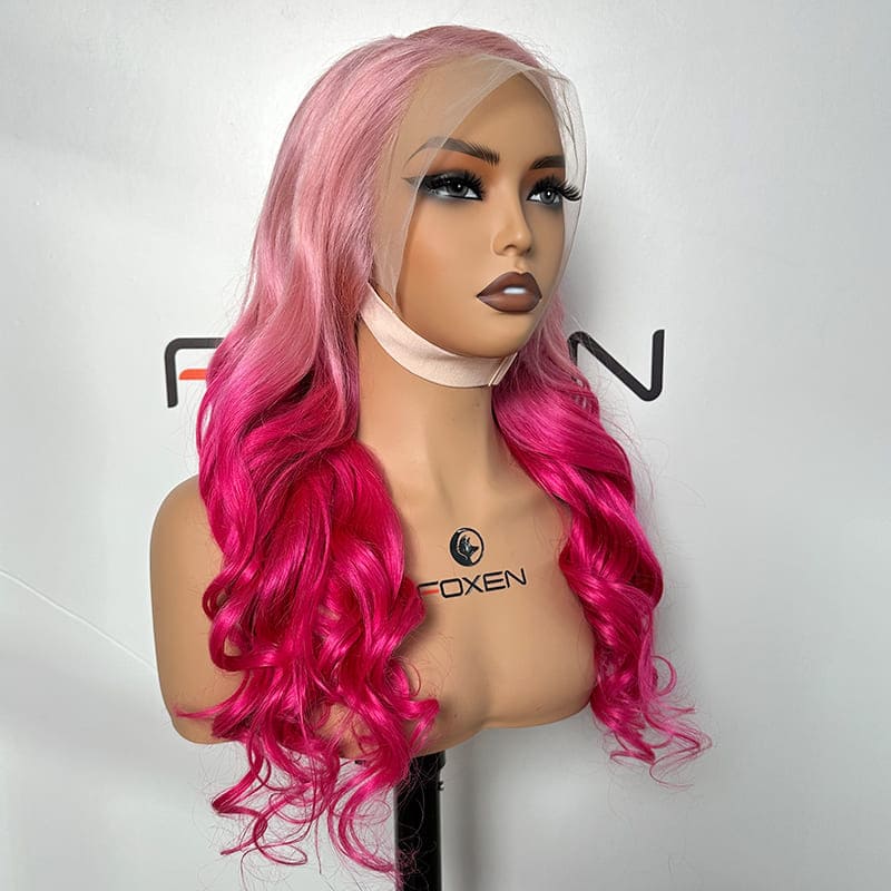 pink ombre wig cheap real hair