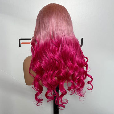 pink balayage human hair wig
