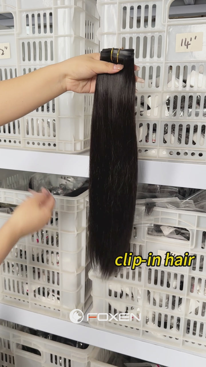 Foxen Factory custom wig OEM/ODM services clip in hair tape in hair