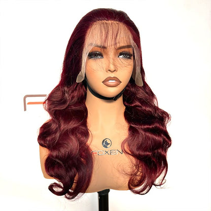 13x5 lace front burgundy wig for salons
