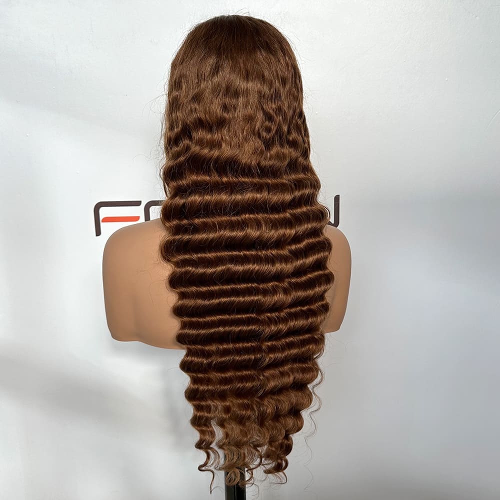 ODM 26 inch custom ginger wave human hair wigs