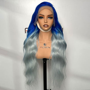 wholesale vendors for long blue human hair lace wigs