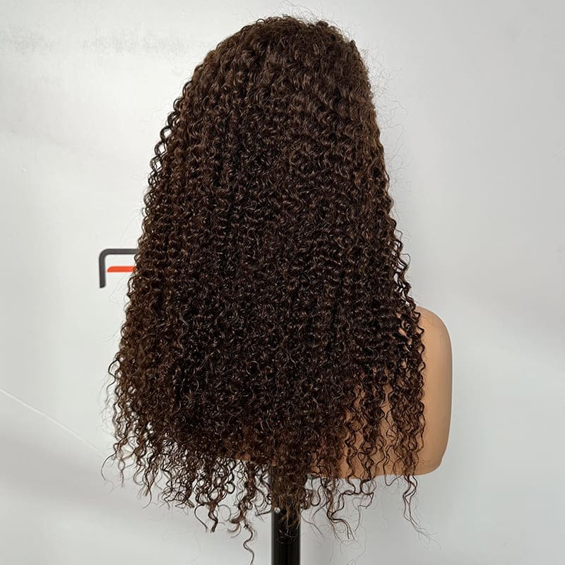 5x7 HD lace 4# brown kinky curly wig manufacturer wholesale