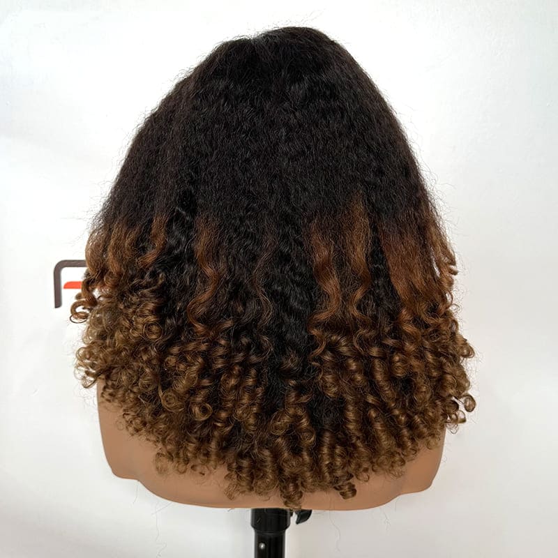 13x4 transparent lace T1B 27 curly wig supplier