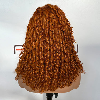 13x6 transparent lace ginger Pixie Curly wig supplier