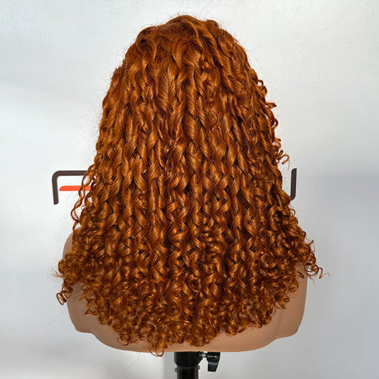 13x6 transparent lace ginger Pixie Curly wig supplier