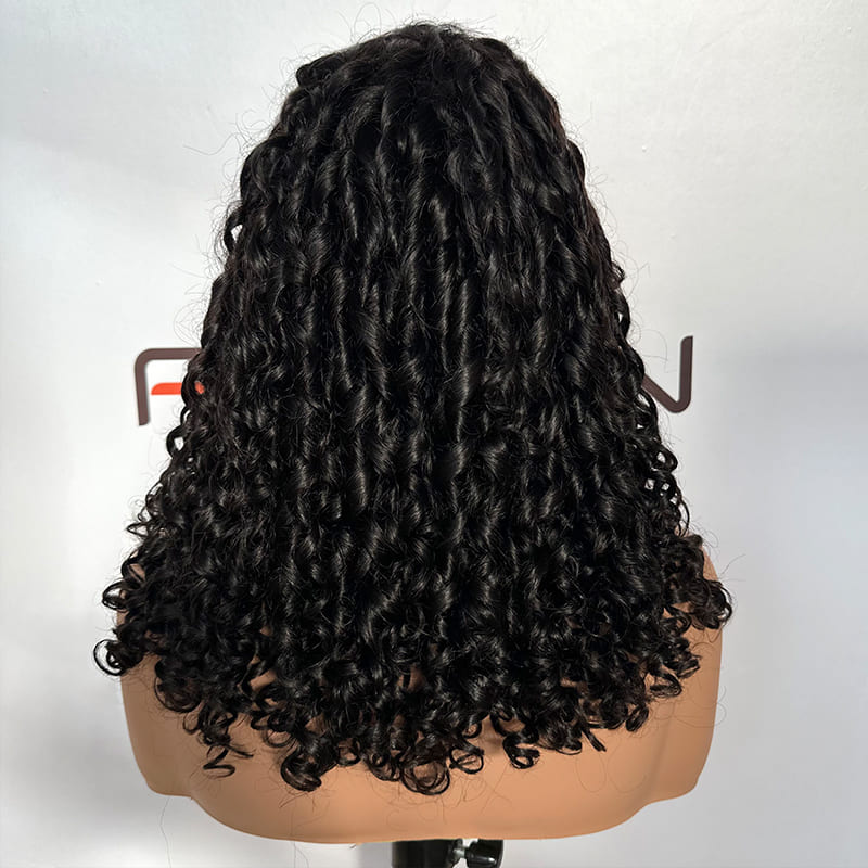 13x6 transparent lace natural black Pixie Curly wig supplier