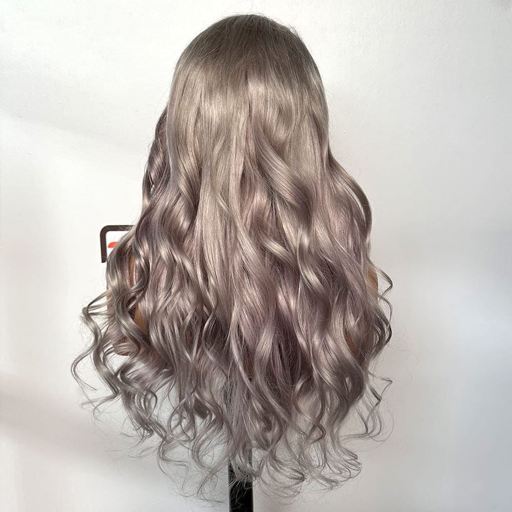 13x5 transparent lace grey wave wig supplier